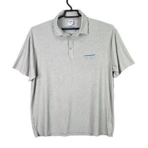 Mens Alder Heathered Gray Polo Shirt Short Sleeve Polyester Stretch Size XXXL